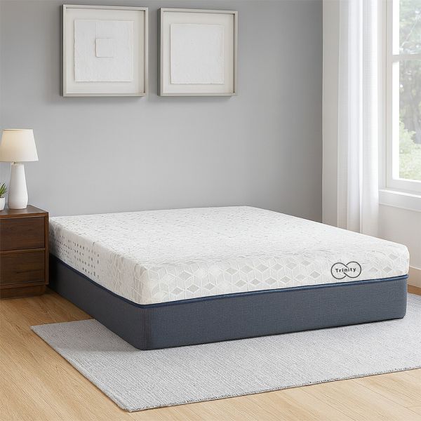 Colch&oacute;n Queen Size Restonic Trinity, Almohada 2pack y Edred&oacute;n Homy Gris Oxford